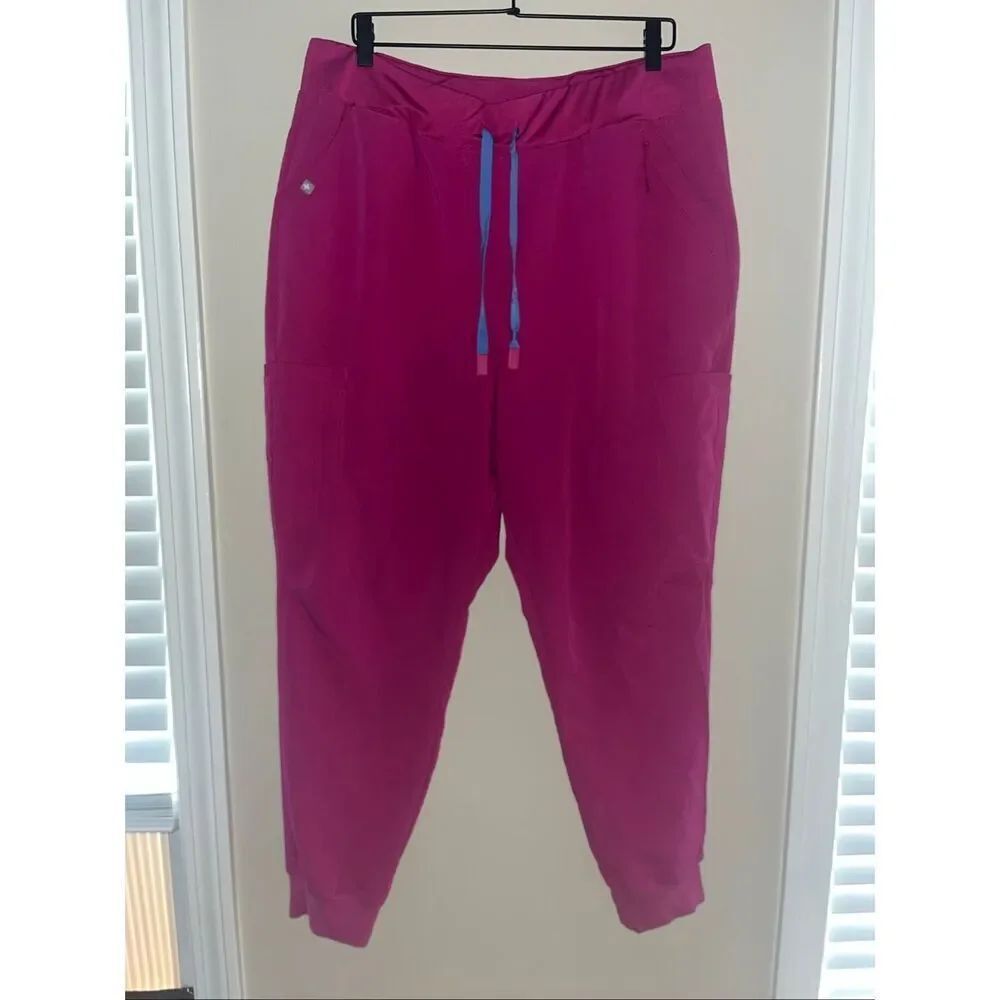 Figs Zamora Jogger Scrub Bottoms Dark Magenta Size 2XL